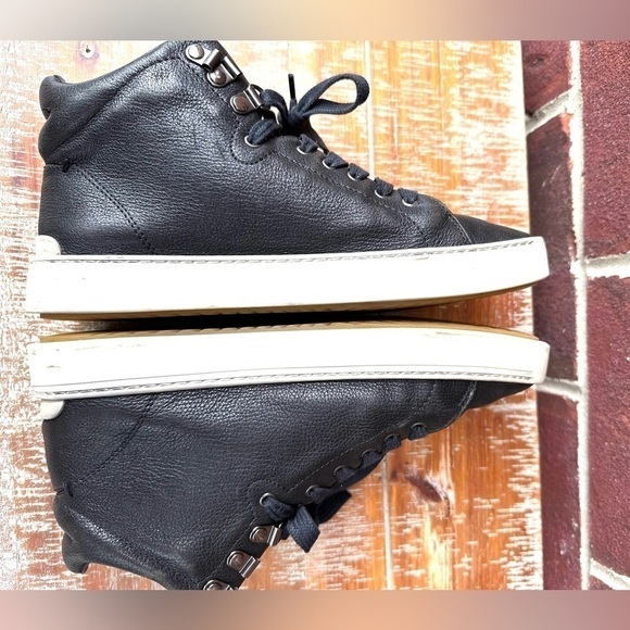 Rag & Bone Kent Black Leather High Top Sneakers - Picture 4 of 9